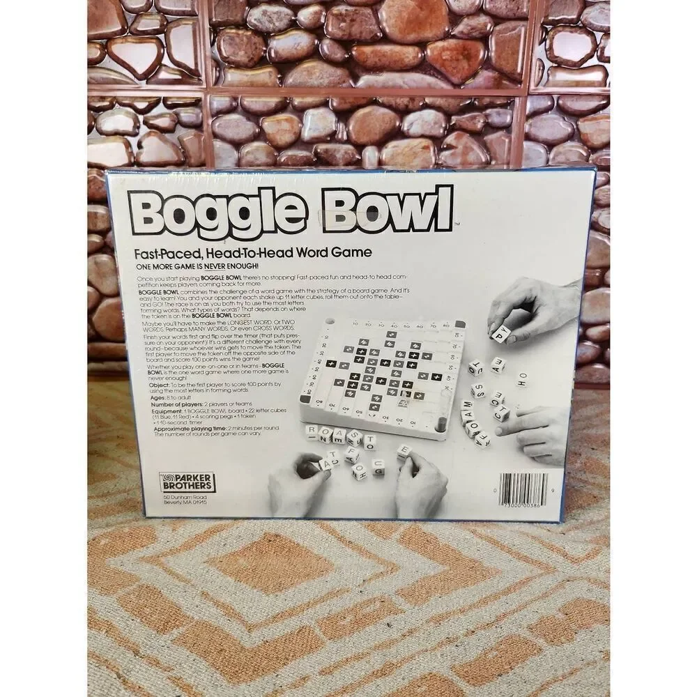 Vin. 1987 PARKER BROTHERS BOGGLE BOWL Word Building Board Game Components Sealed